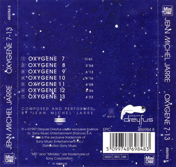 Jean-Michel Jarre : Oxygene 7-13 (MD, Album)
