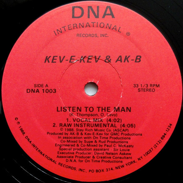 Kev-E-Kev* & AK-B : Listen To The Man (12")