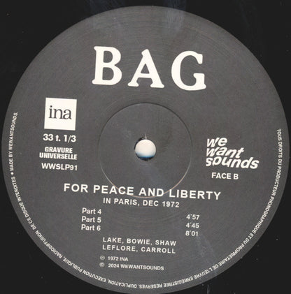Black Artist Group* : For Peace And Liberty (In Paris, Dec 1972) (LP, Album, Ltd, RM)