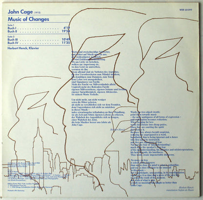 John Cage - Herbert Henck : Music Of Changes (LP)