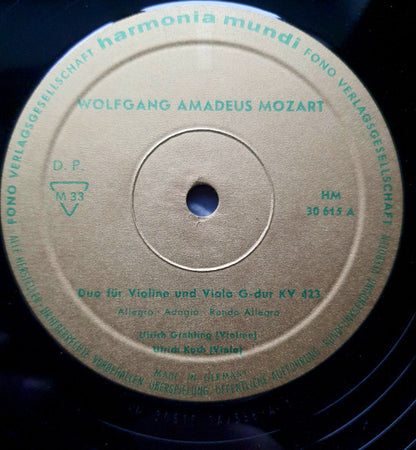 Wolfgang Amadeus Mozart - Ulrich Grehling, Ulrich Koch : Duo G-Dur KV 423 + Duo B-Dur KV 424 (LP)