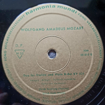 Wolfgang Amadeus Mozart - Ulrich Grehling, Ulrich Koch : Duo G-Dur KV 423 + Duo B-Dur KV 424 (LP)