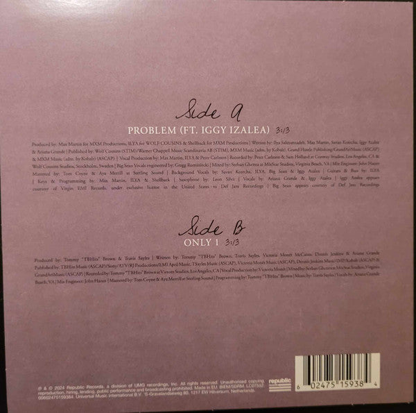 Ariana Grande : Problem (7", Single, Ltd, Pin)