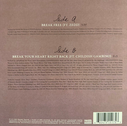 Ariana Grande : Break Free (7", Single, Ltd, Pin)