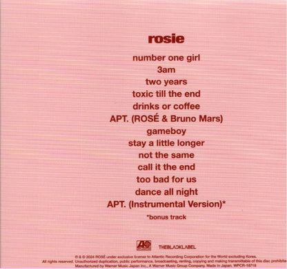 Rosé (2) : Rosie (CD, Album, Ltd, Sli)