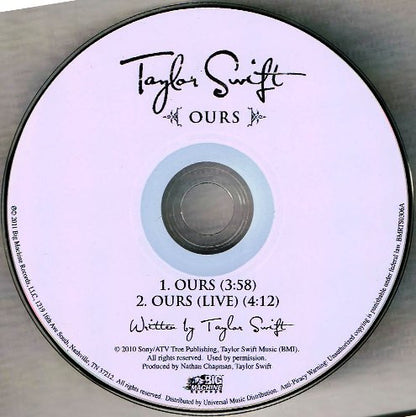Taylor Swift : Ours (CD, Single)