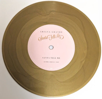 Ariana Grande : Santa Tell Me (7", Single, Gol)