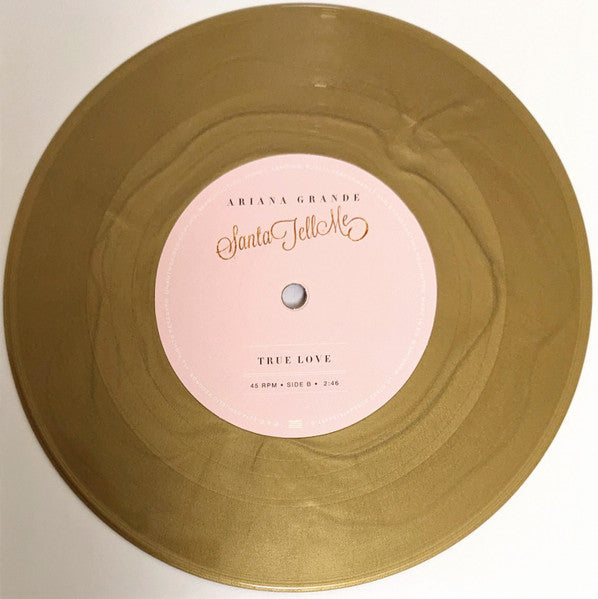 Ariana Grande : Santa Tell Me (7", Single, Gol)