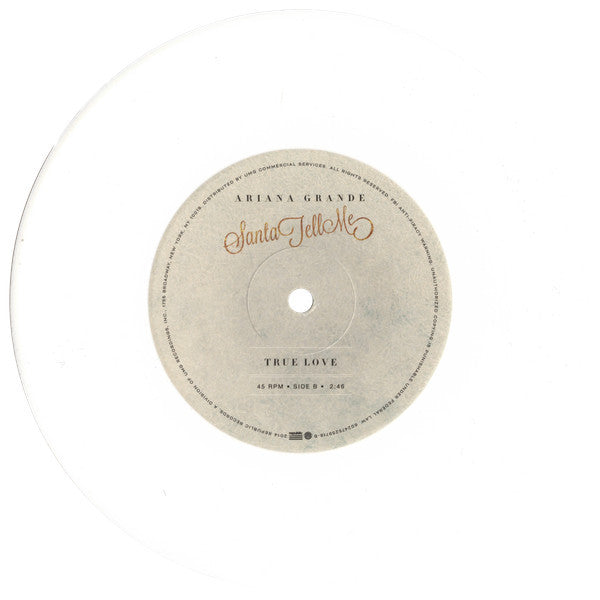 Ariana Grande : Santa Tell Me (7", Single, Whi)