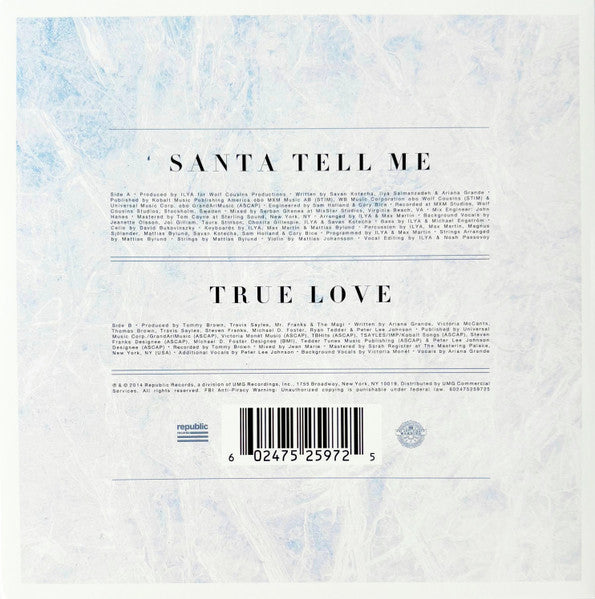 Ariana Grande : Santa Tell Me (7", Single, Ltd, Gre)