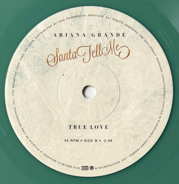 Ariana Grande : Santa Tell Me (7", Single, Ltd, Gre)