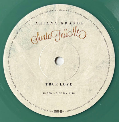 Ariana Grande : Santa Tell Me (7", Single, Ltd, Gre)