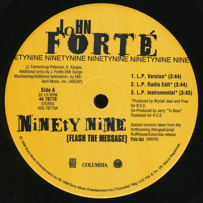 John Forté : Ninety Nine (Flash The Message) (12")