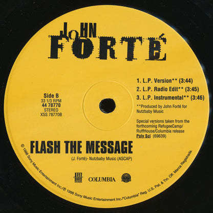 John Forté : Ninety Nine (Flash The Message) (12")