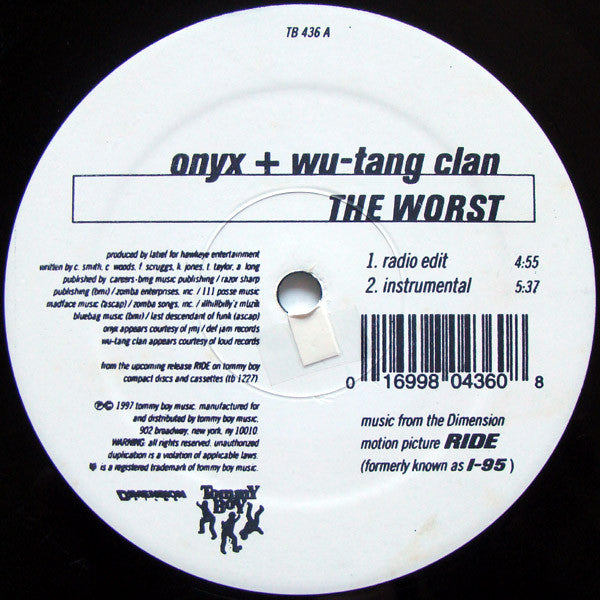 Onyx & Wu-Tang Clan : The Worst (12")