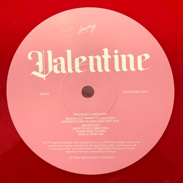 Laufey (2) : Valentine (7", Shape, Single, Ltd, Num, RE, Red)