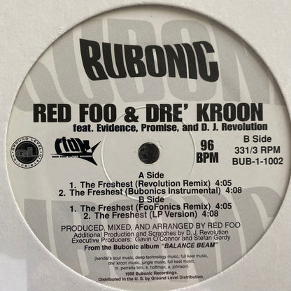 Red Foo & Dre' Kroon Feat. Evidence (2), Promise And D. J. Revolution* : The Freshest (12")