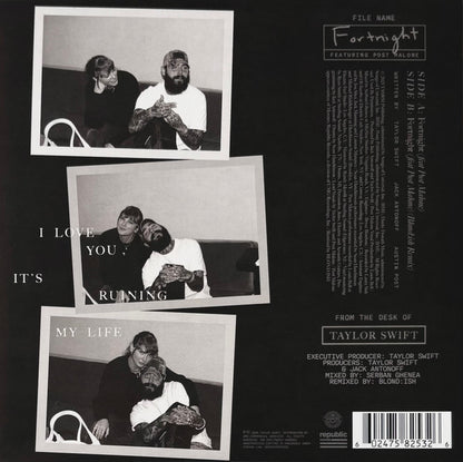 Taylor Swift Featuring Post Malone : Fortnight (7", RSD, Single, Whi)