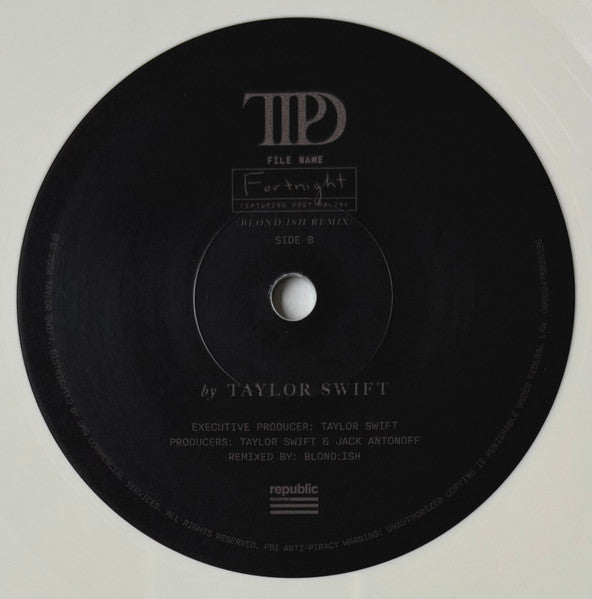 Taylor Swift Featuring Post Malone : Fortnight (7", RSD, Single, Whi)
