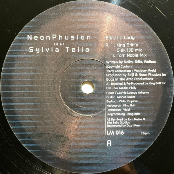 Neon Phusion Feat Sylvia Tella : Electric Lady (12", M/Print)