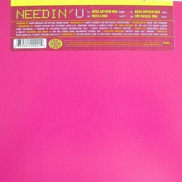 David Morales Presents The Face (3) : Needin' U (12")
