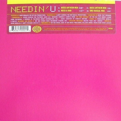 David Morales Presents The Face (3) : Needin' U (12")
