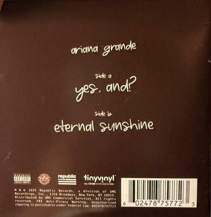 Ariana Grande : Yes, And? / Eternal Sunshine (4", Single, Ltd, Cle)