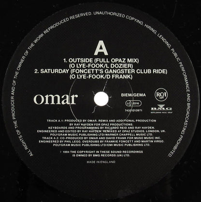 Omar : Outside / Saturday (12")