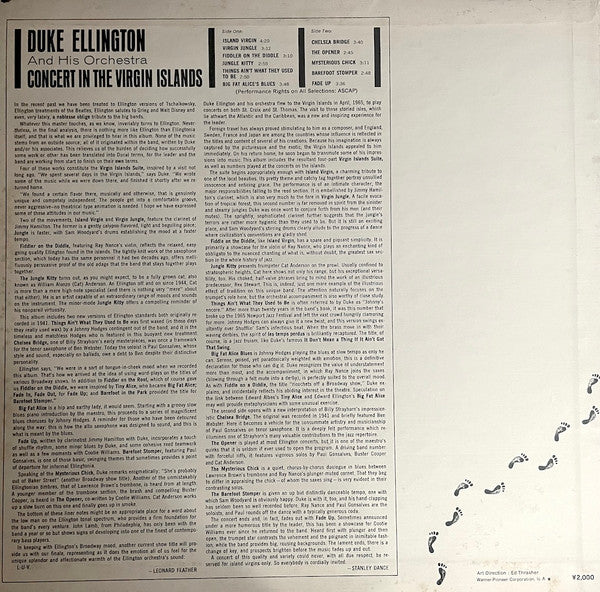 Duke Ellington And His Orchestra : Concert In The Virgin Islands (LP, Album, Promo)