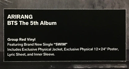 BTS (4) : Arirang (LP, Album, Gro)