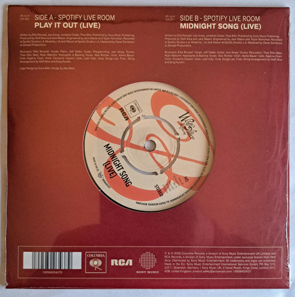 Wolf Alice : Play It Out (Live) (7", RSD, Single, 4-p)
