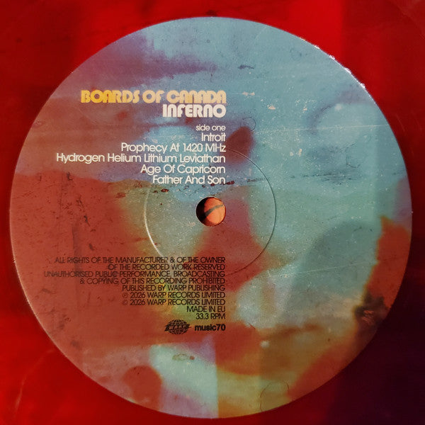Boards Of Canada = ボーズ・オブ・カナダ* : Inferno = インフェルノ (2xLP, Album, Red + Flexi, 8", Shape, S/Sided, Hex )