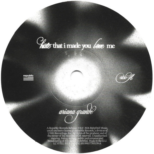 Ariana Grande : Hate That I Made You Love Me (7", Single, Ltd, Whi)