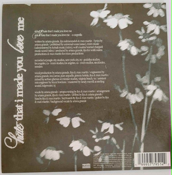 Ariana Grande : Hate That I Made You Love Me (7", Single, Ltd, Gra)