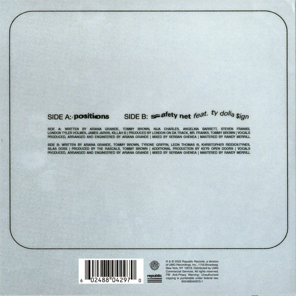 Ariana Grande : Positions (7", RE, Per)