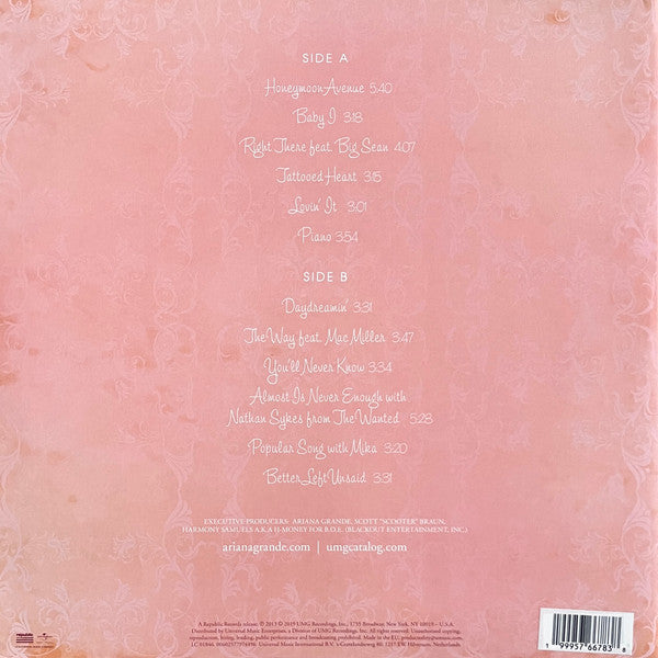 Ariana Grande : Yours Truly (LP, Album, RE, Pin)