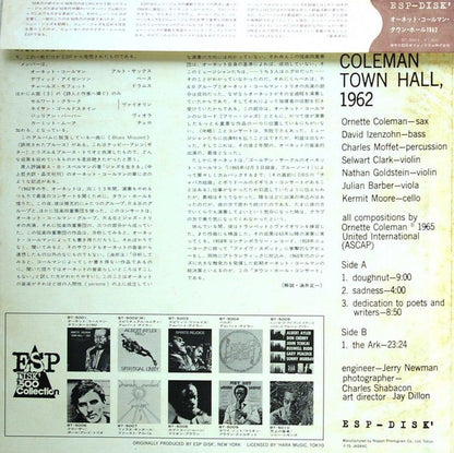 Ornette Coleman : Town Hall · 1962 (LP, Album, RE)