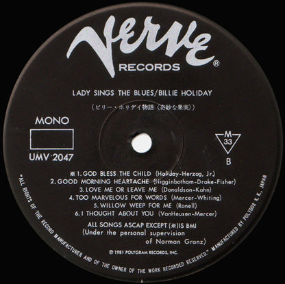 Billie Holiday : Lady Sings The Blues (LP, Album, Mono, RE)