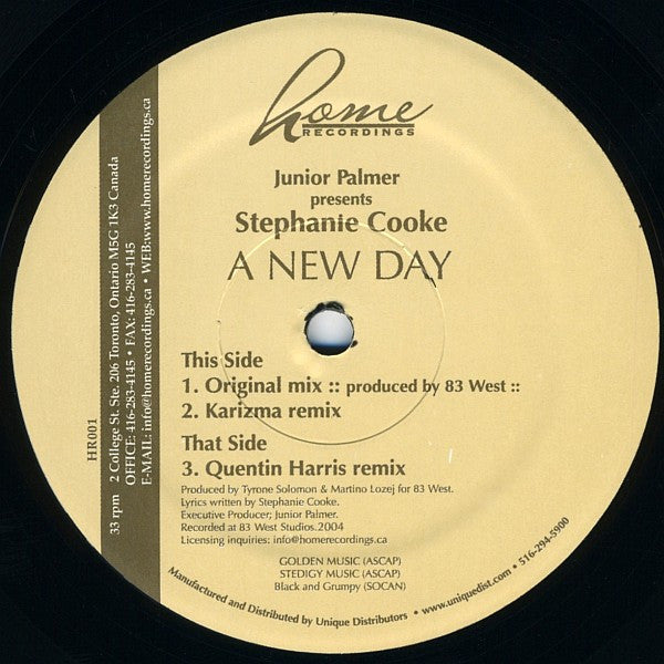 Junior Palmer Presents Stephanie Cooke : A New Day (12")