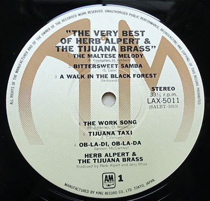 Herb Alpert & The Tijuana Brass : The Very Best Of Herb Alpert & The Tijuana Brass (LP, Comp)