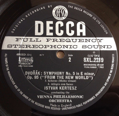 Dvořák* / Vienna Philharmonic Orchestra* / István Kertész : Symphony No.5 In E Minor, Op. 95, "From The New World" (LP, Gat)
