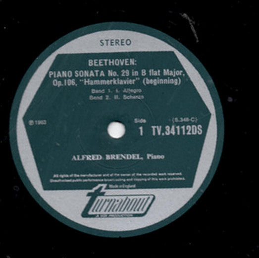 Beethoven*, Alfred Brendel : Piano Sonata No. 29 In B Flat Major, Op.106 "Hammerklavier" (LP)
