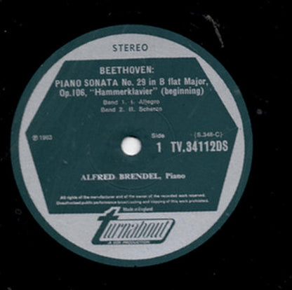 Beethoven*, Alfred Brendel : Piano Sonata No. 29 In B Flat Major, Op.106 "Hammerklavier" (LP)