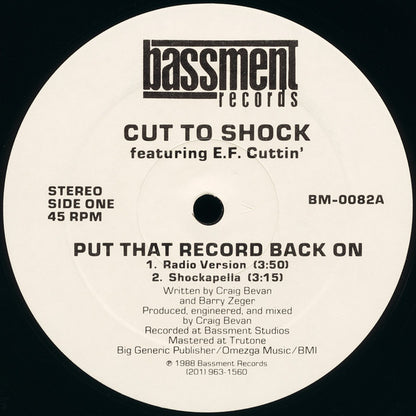 Cut To Shock Featuring E.F. Cuttin' : Put That Record Back On (12")