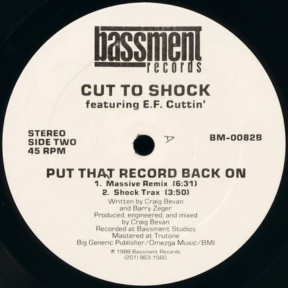Cut To Shock Featuring E.F. Cuttin' : Put That Record Back On (12")