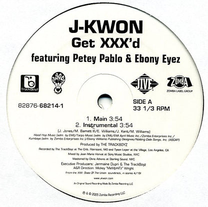 J-Kwon Featuring Petey Pablo & Ebony Eyez : Get XXX'd (12", Single)