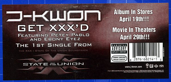 J-Kwon Featuring Petey Pablo & Ebony Eyez : Get XXX'd (12", Single)