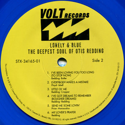 Otis Redding : Lonely & Blue: The Deepest Soul Of Otis Redding (LP, Comp, Blu)