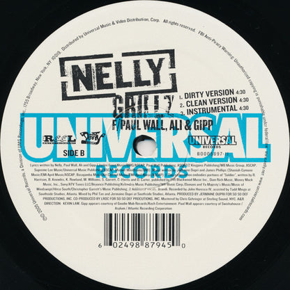 Nelly F/ Paul Wall, Ali & Gipp : Grillz (12")