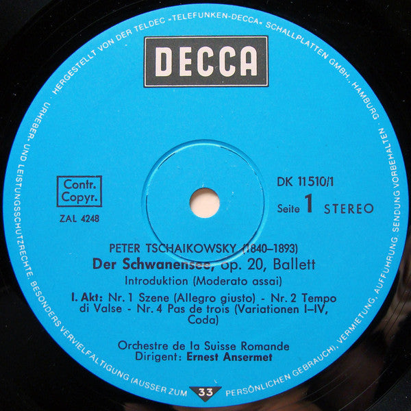 Ernest Ansermet, L'Orchestre De La Suisse Romande, Pyotr Ilyich Tchaikovsky : Schwanensee-Ballett (2xLP, RE + Box)
